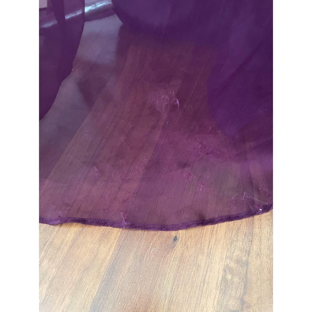 Adrianna Papell Burgundy Chiffon Maxi Gown with Beaded Belt Sash, Size 4 🗣 - Picture 8 of 9
